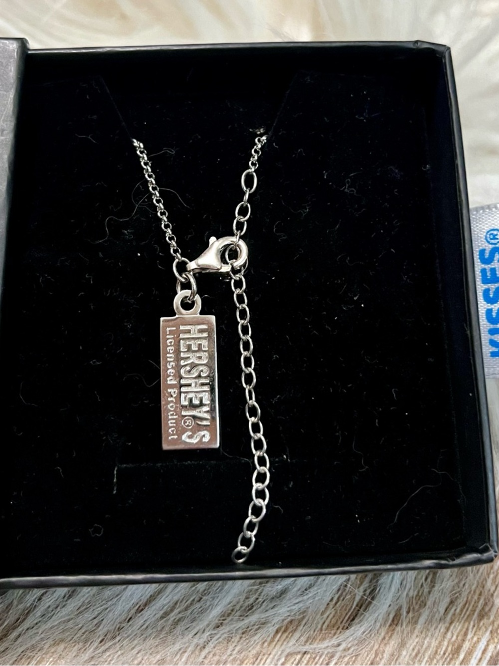 Silver Pavé Hershey Kiss Pendant Necklace - Picture 5 of 7